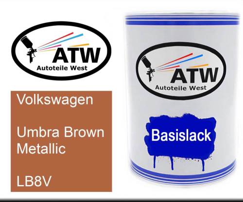 Volkswagen, Umbra Brown Metallic, LB8V: 500ml Lackdose, von ATW Autoteile West.